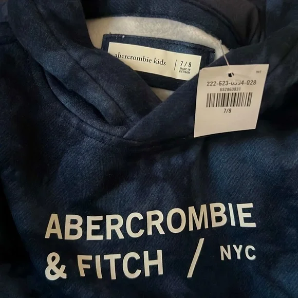 ABERCROMBIE KIDS • Dark Blue Tie Dye Hoodie Sweatshirt - Picture 5 of 5